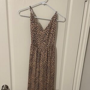 Cupshe Tan and Black Leopard Print Maxi Dress